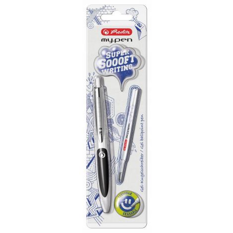 Długopis Herlitz My Pen, Biało-czarny zmazywalny - 2